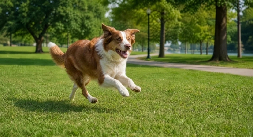 走っている犬のフォトリアリスティックな画像
